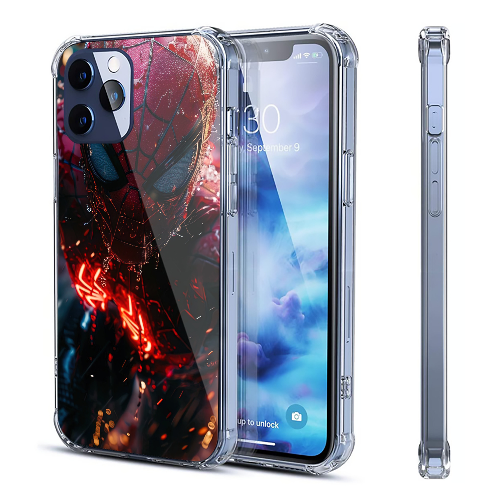 （画像用） Spider Man スパイダーマン 【iPhone 12シリーズ対応】透明スマホケース（クリアソフトケース）
